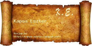 Kapsa Eszter névjegykártya