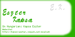 eszter kapsa business card